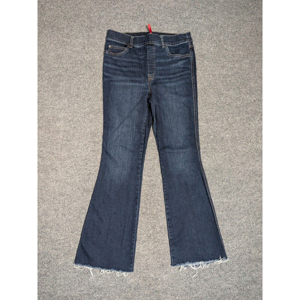 Spanx Flare Jeans Womens Large Tall Pull On Stretch Blue